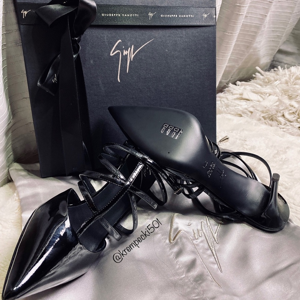 giuseppe zanotti NIB black parent strappy heels - Picture 9 of 11